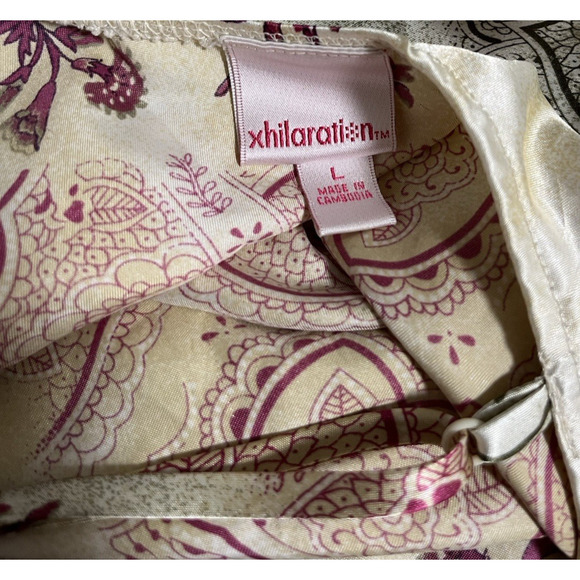 Xhilaration Y2K Satin Babydoll Lace Trim Sequin Tank Size L Floral Fairycore - Picture 7 of 9